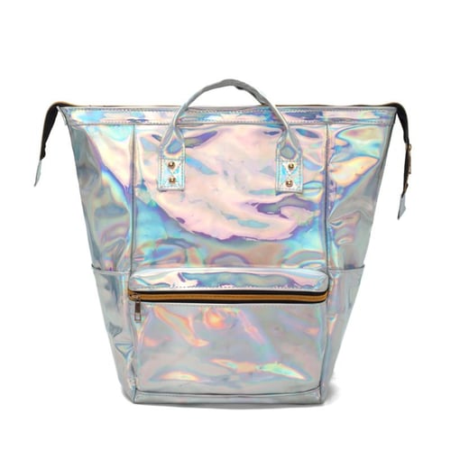 New Women Girls Holographic Backpack Shoulder School Bookbag Travel Bag Rucksack 