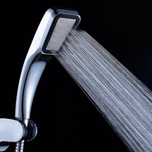 High Pressure handheld Shower Head 300 Holes Boosting Bath Sprayer Water Saving 