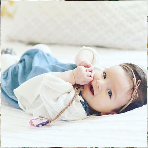Baby Infant Braided Faux Leather Pacifier Clips Holder Chain Strap Bow Headband 