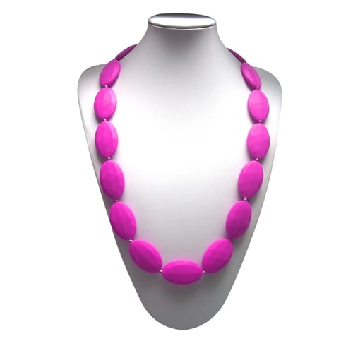 BPA Free Silicone Beads Baby Chewable Jewelry Polygon Teething Necklace Teether 