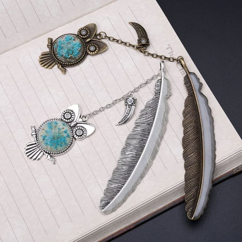 Night Fly Dragon Label Reading Maker Feather Book Stationery Luminous Bookmark W 