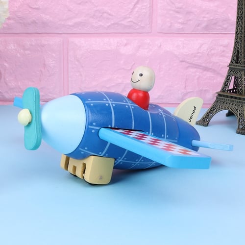 Unique Wood Magnetic Rockets Plane Toy Transportation Educational Chidren Toy 