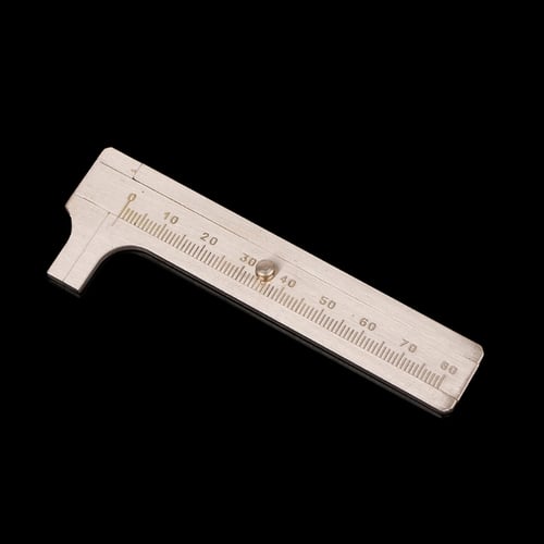 Mini Copper Ruler Inch & cm Vernier Calipers Gauge Measurement Tool Pocket 