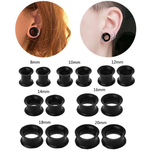 1 PAIR Silicone Ear Plug Expander Tunnels Stretcher Gauges Flexible Ultra Thin