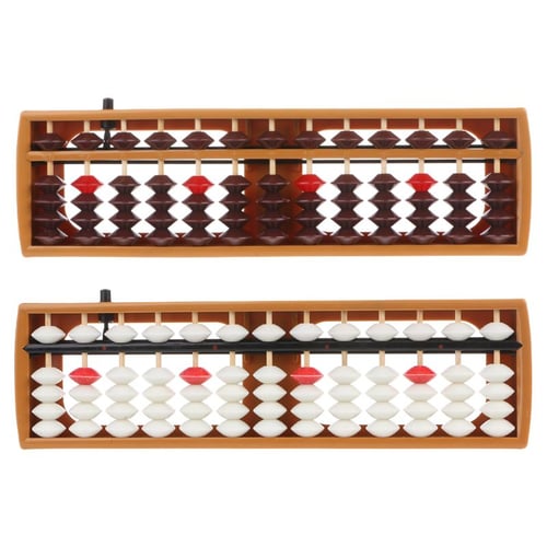 7-Digit Brown Beads Soroban Abacus Kids Math Teaching Toy Arithmetic Tool 