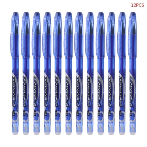 12pcs 0.5mm Erasable Pen Blue Gel Ink Pens Set School Kids Students Stationery 