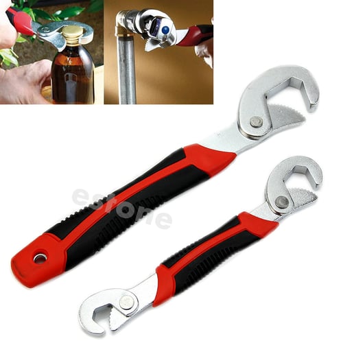 2Pcs Multifunction Quick Snap'N Grip Wrench Adjustable Wrench Spanner Tools Set 