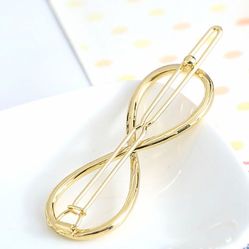 Brass Hollow Hoop Round Circle Geometric Metal Hair Clip Bobby Pin Ponytail Holder Hair Accessories for Women and Girl