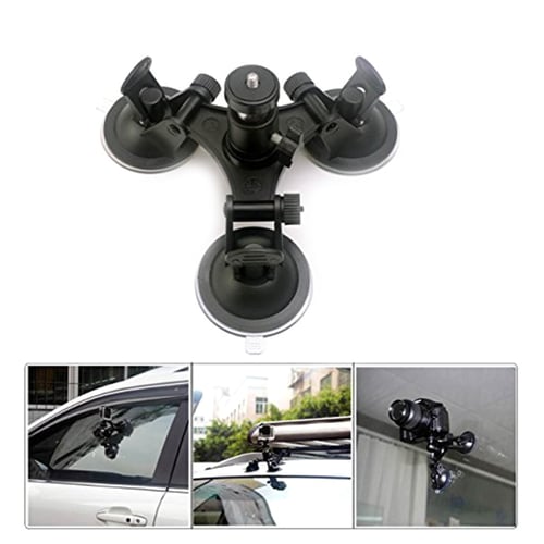 4 Camera Triple Suction Cup Mount Low Angle Sucker Holder for Gopro Hero 2 3 3 