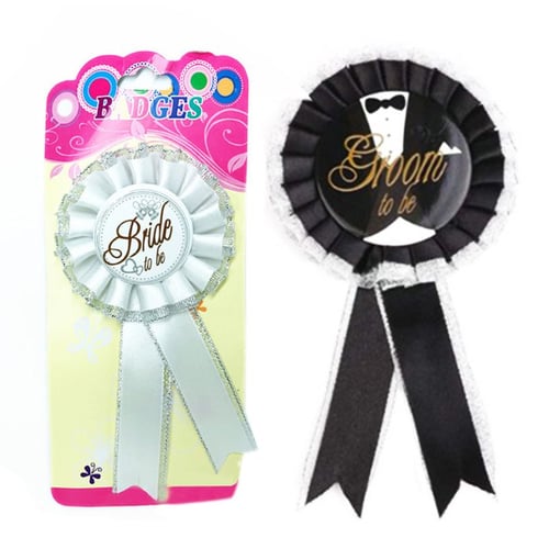 1Pc Groom Bride To Be Badge Rosette Stag Hen Night Bachelorette Party 