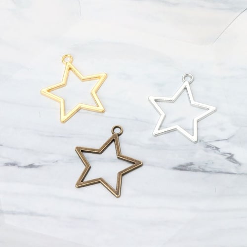10pcs Star Open Bezel Setting Metal Frame Resin Jewelry Making Pendant Blank Qo 10pcs Star Open Bezel Setting Metal Frame Resin Jewelry Making Pendant Blank Qo