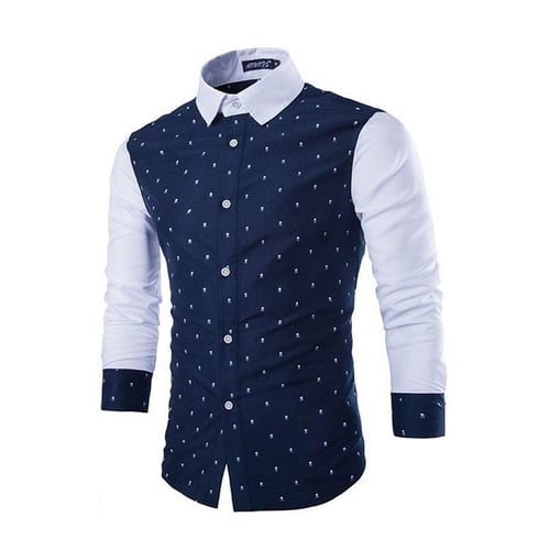 Luxury Mens Casual Stylish Slim Fit Long Sleeve Casual Formal Dress Shirt Tops 