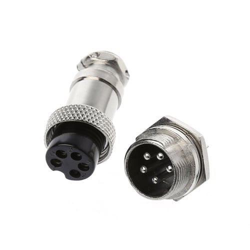 2 × Aviation Plug 4 Pins Male Female Panel Metal Wire Male/Female Connector 16mm 