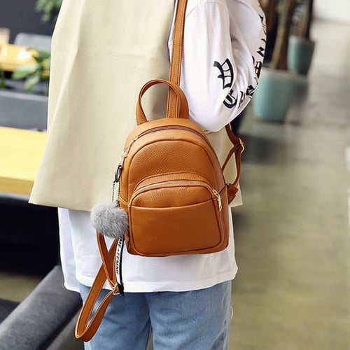 Women Backpack Pu Leather Handbag School Shoulder Tote Bag Rucksack Travel Purse 