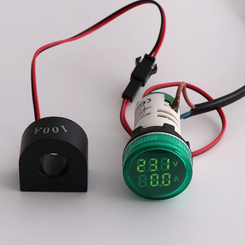 LED Digital Voltmeter Ammeter Gauge Voltage Meter Device AC 50-500V 0-100A New 