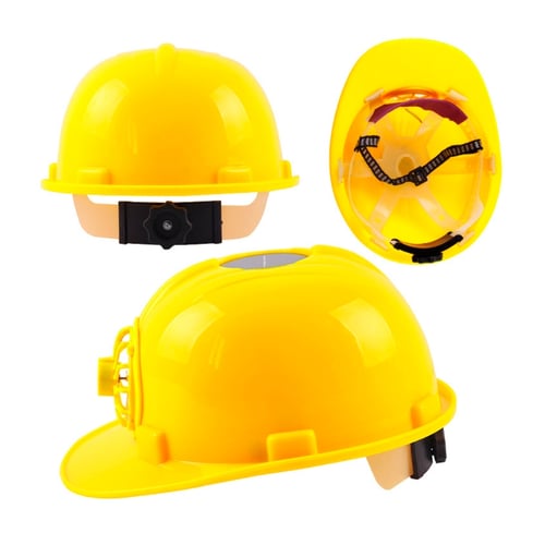 Ultimate Solar Energy Cooling Fan Safety Protect Helmet Hard Hat/Cap Yellow 