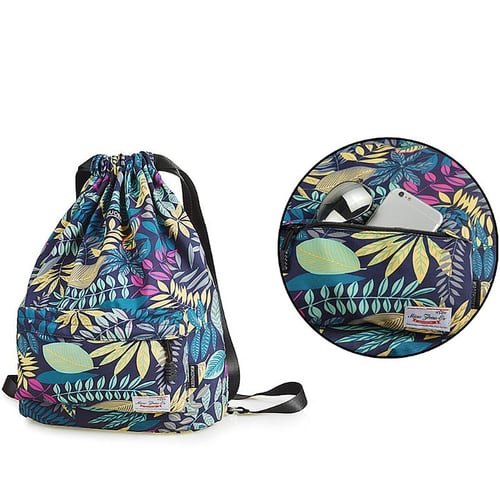 Drawstring Backpack Multicolor Dragonfly Gym Bag 