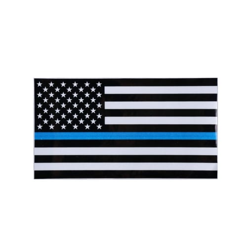 2x US Flag Motorcycle Vinyl Bumper Reflective Decal Sticker With Thin Blue Line 