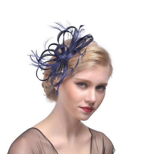 Flower Feather Hair Clips Fascinator Ladies Day Wedding Races Bridal Headpiece 