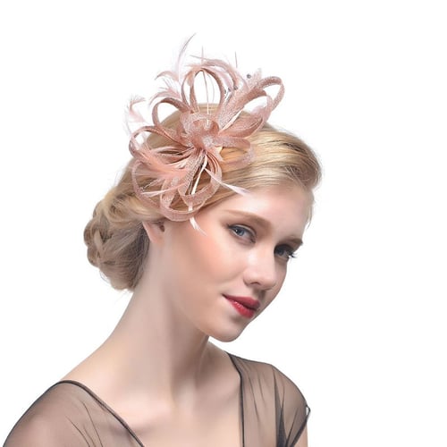 Fascinators Hat for Women Flower Feathers Cocktail Tea Party  Wedding Headwear 