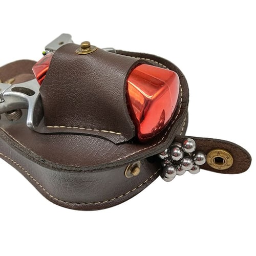 Leather Slingshot Steel Balls Waist Bag Case Holder Catapult Outdoor Hunt 