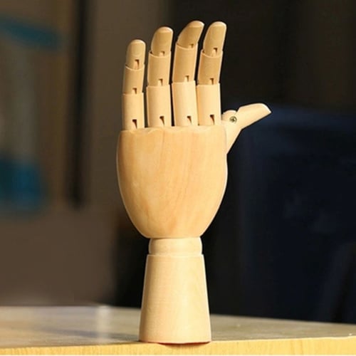 Wooden Articulated Left Hand Fingers Manikin Model Drawing Art Alternatives 