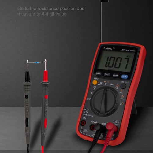 Digital Multimeter 6000 Counts AC/DC Ammeter Voltmeter Temperature Meter AN860B+ 