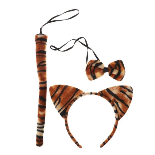 Cute Animal Tail & Ear Headband 3 pcs Bow Tie Tail Party Bunny Leopard Cat 
