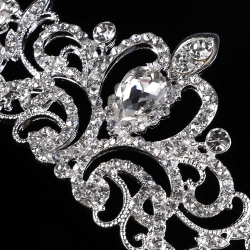 Princess Bridal Austrian Stunning Crystal Hair Tiara Wedding Crown Veil Headband 