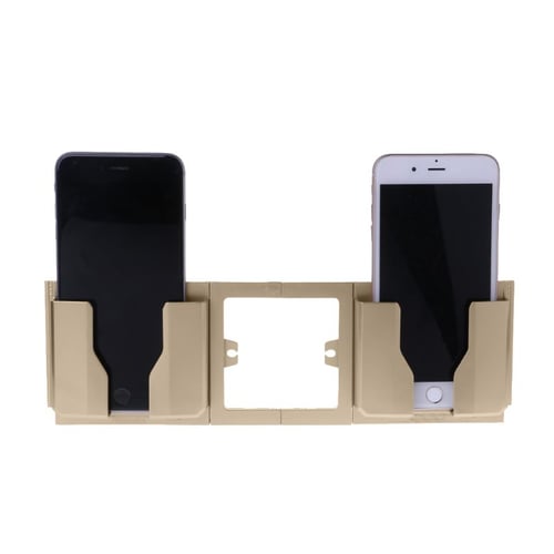 Socket Wall Phone Holder Bracket Dual Mobile Charging Charger Stand Mount Home Shelf Support Storage Box - Wall Socket Cell Phone Holder