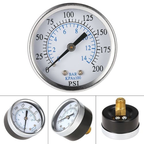 Pressure Gauge Compressor 2" Face 1/4" NPT 0-200 PSI Manometer 