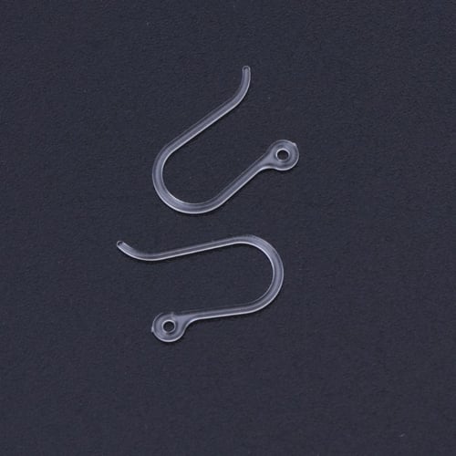 Simple 100Pcs Plastic Charms Earring Hook Coil Ear Wire DIY Jewelry Findings New 