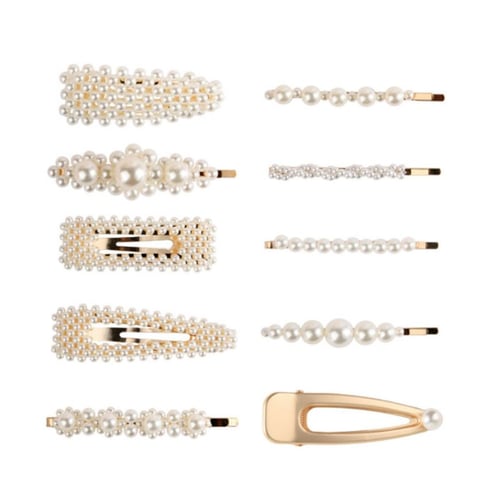 10Pcs Simple Pearl Hairpin Barrettes Bangs Hair Clip Women Girls BB Side Clips 10Pcs Simple Pearl Hairpin Barrettes Bangs Hair Clip Women Girls BB Side Clips
