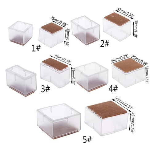 8pcs Square Silicone Chair Leg Caps, Best Chair Leg Pads For Wood Floors