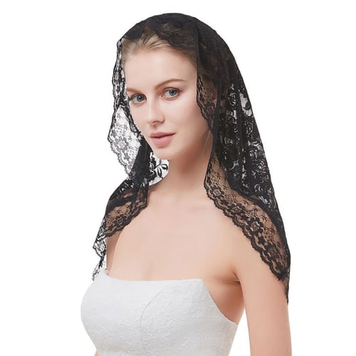 Women Bride Bridal Red Halloween Wedding head hair Lace Party Veil Without Comb 