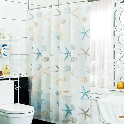 Shower Curtain Starfish Partition Waterproof Mildew PEVA Curtain For Bathroom 