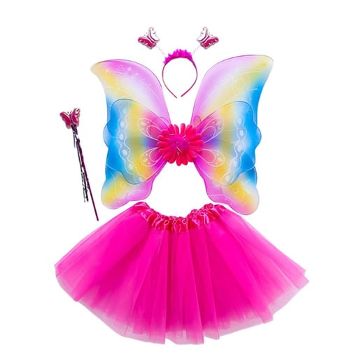 Kids Tutu Pettiskirt Party Rainbow Elasticity Fluffy Dance Ballet Performance Colours Costume Skirt+Floral Fishtail Set DEELIN Tutu Skirt for Girls