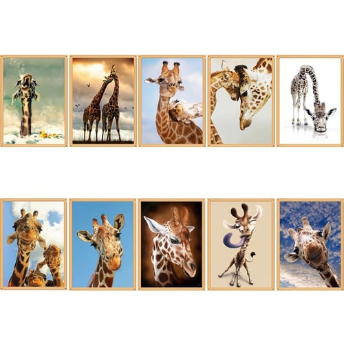 DIY 5D Diamond Painting Embroidery Giraffes Animal Cross Stitch Kit Home Decor 