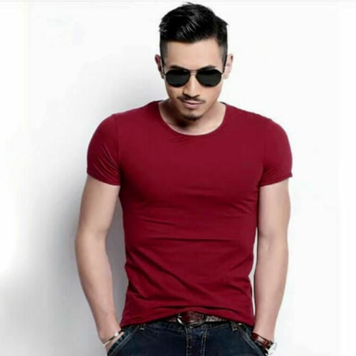Mens Short Sleeve T-Shirt Muscle Slim Fit Crew Neck Casual Basic Tee Top Blouse 