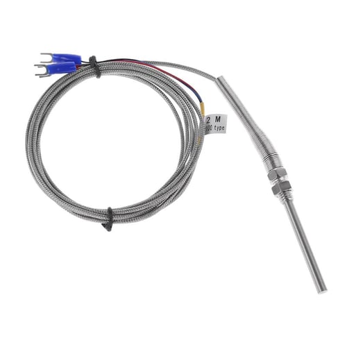 0-400C PT100 Type 5mm x 50mm Temperature Controller Thermocouple Probe 2 Meters 