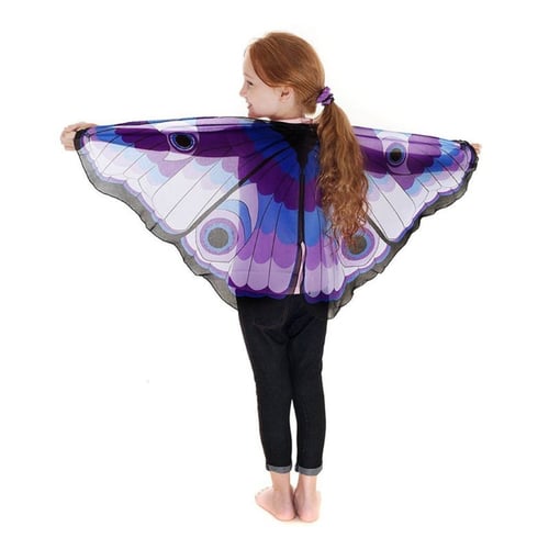 Toddler Kids Butterfly Print Wings Shawl Scarves Poncho Costume Colorful Coverup Toddler Kids Butterfly Print Wings Shawl Scarves Poncho Costume Colorful Coverup