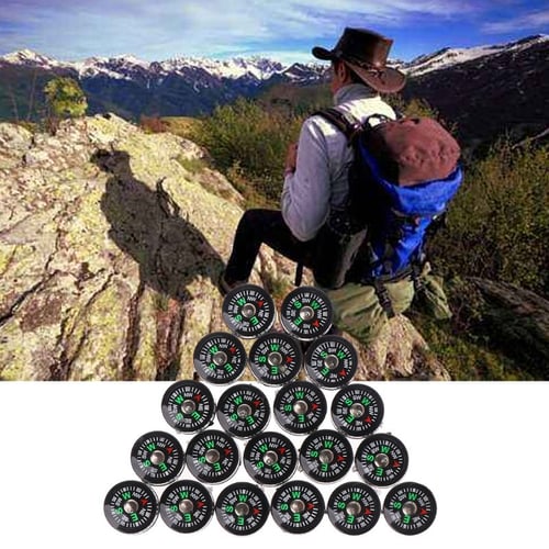 5/20Pcs Mini Pocket Button Survival Small Compasses For Hiking Camping Outdoor 
