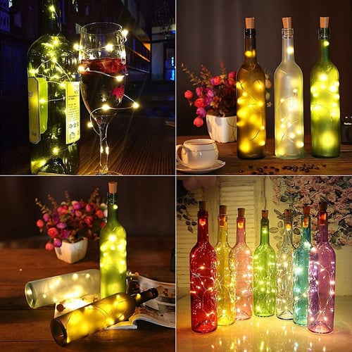 20 LED  Solar Power Cork Shaped 10 LED Night Fairy String Light Wine Bottle Lamp 