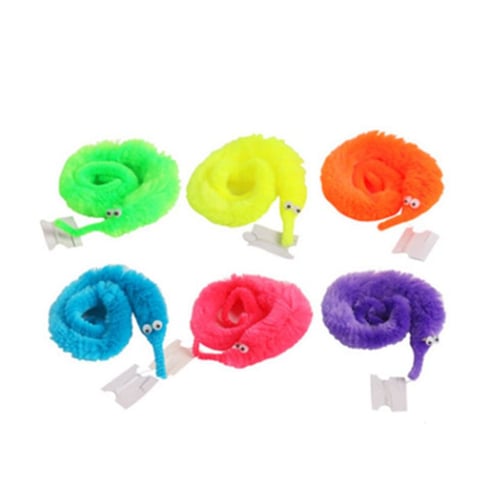 100pcs/lot Plush Mr.Fuzzy Magic Wiggle Worm Twisty Worm Stuffed Animals Kids Toy 