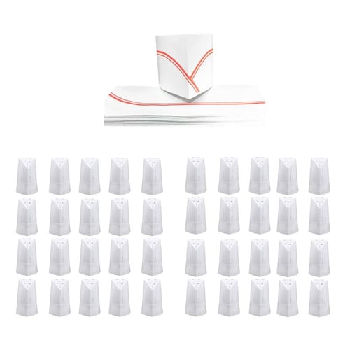 20Pcs Unisex Disposable White Non Woven Pleated Chef Tall Hat Cooking Round Cap 