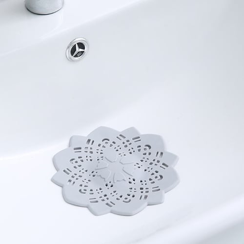 2X Flower Shaped Silicone TPR Kitchen Sink Strainer Bathroom Shower Drain Cover