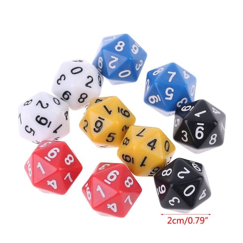 10pcs 20 Sided Dice D20 Polyhedral Dice for  Game Dice 
