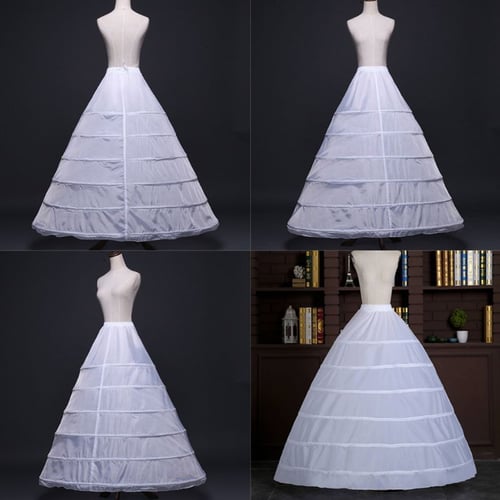 Bridal Wedding Dress Full Shape 6 Hoop Skirt Ball Gown Petticoat Underskirt 