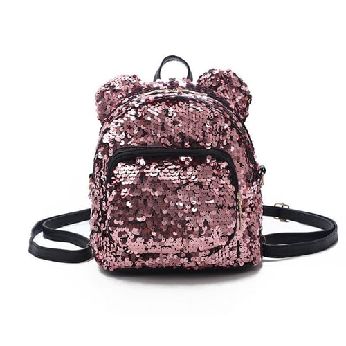 Women Girls Sequins Mini Backpack Travel School Satchel Shoulder Bag Ruckrack 
