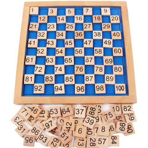 Wooden Toys Hundred Board Montessori 1-100 Consecutive Numbers Wood Game FM 